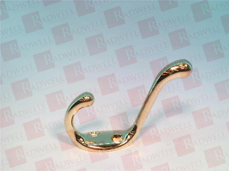 COAT AND HAT HOOK, 2-1/2IN,BRASS FINISH,HEAVY DUTY