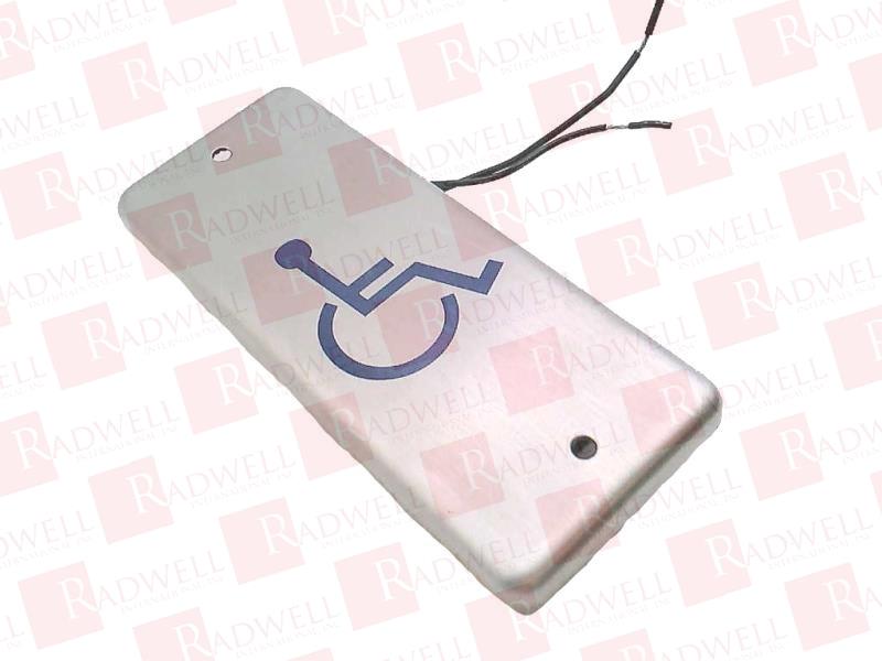 HANDICAP SWITCH, ALL ACTIVE, PUSH TYPE, ALUMINUM JAMB MOUNT, SURFACE BOX FOR MOUNTING SEPERATE, STAINLESS STEEL BODY, QUIET OPERATION, SPST MOMENTARY, N.O CONTACT, 4 STUD DESIGN, 4 1/2 INCH ...