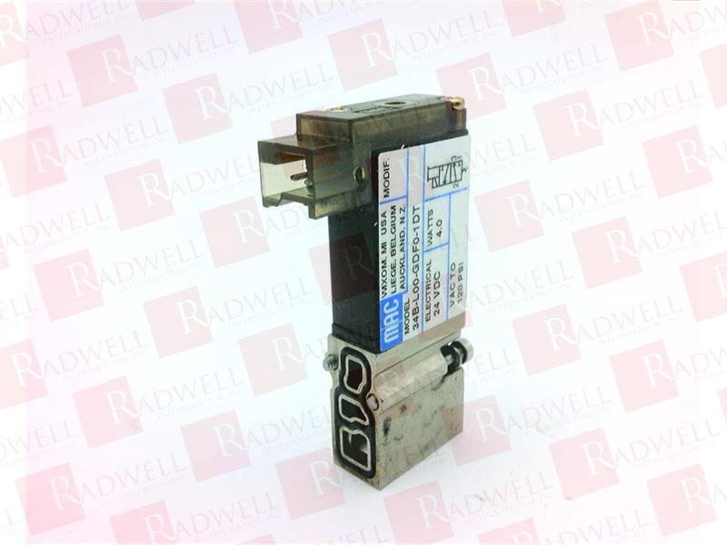MAC VALVES INC 34B-L00-GDF0-1DT