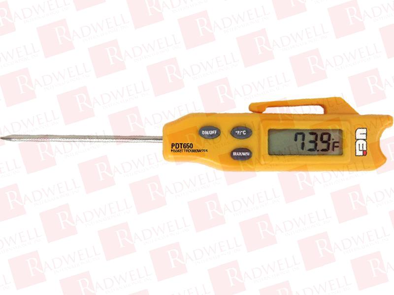 DIGITAL POCKET THERMOMETER W/ FOLDING PROBE, TEMPERATURE RANGE: -58 TO 572F (-50 TO 300C), FOLDING TEMPERATURE PROBE, FOLDING PROBE TIP MEASURES IN ANY POSITION, MIN/MAX RECORD, LARGE EASY T ...