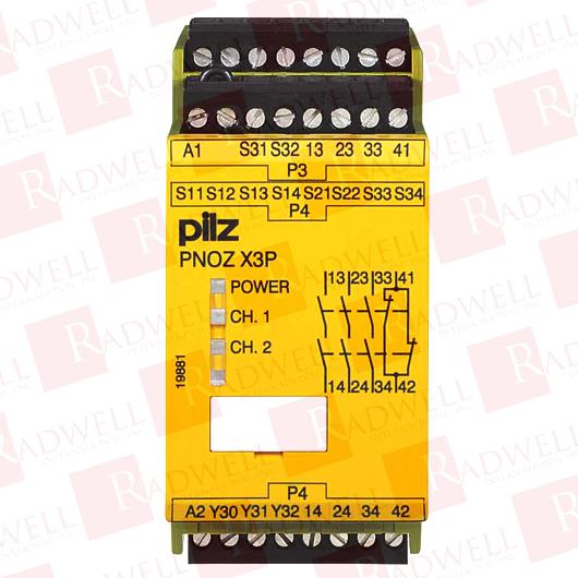 PILZ PNOZ X3P 24VDC 24VAC 3N/O 1N/O 1SO