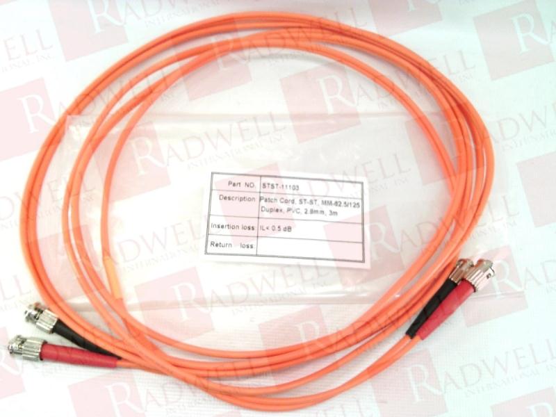 FIBER OPTIC CABLE ST/ST DUPLEX 62.5/125 3M LENGTH