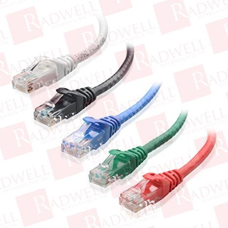 ETHERNET PATCH CABLE, 5FT, CAT6. SNAGLESS, BLACK/BLUE/WHITE/RED/GREEN, PACK OF 5,