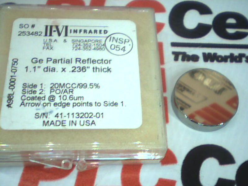PARTIAL REFLECTOR REAR MIRROR FOR LASER 1.1X.236IN
