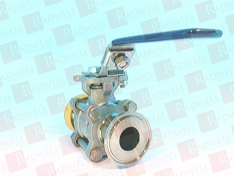 BALL VALVE, 2-WAY, 90 DEGREE ROTATION, TRI-CLAMP, 100 MAX PSI, 400*F MAX TEMP, SN-IVN CONNECTION