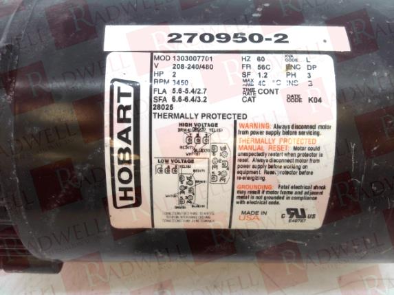 HOBART BROTHERS CO 1303007701