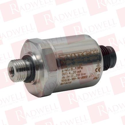 Turck PT1V 1004 I2 H1141 Pressure Transmitter, For Industrial, 33VDC At
