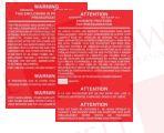 METAL WARNING LABELS, PURGE AND PRESSURIZATION SYSTEM - AFP-01 ENGLISH