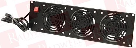 THREE COOLING FAN PANEL SYSTEM, SERVER CABINET, RACK MOUNT, 110 V, BLACK