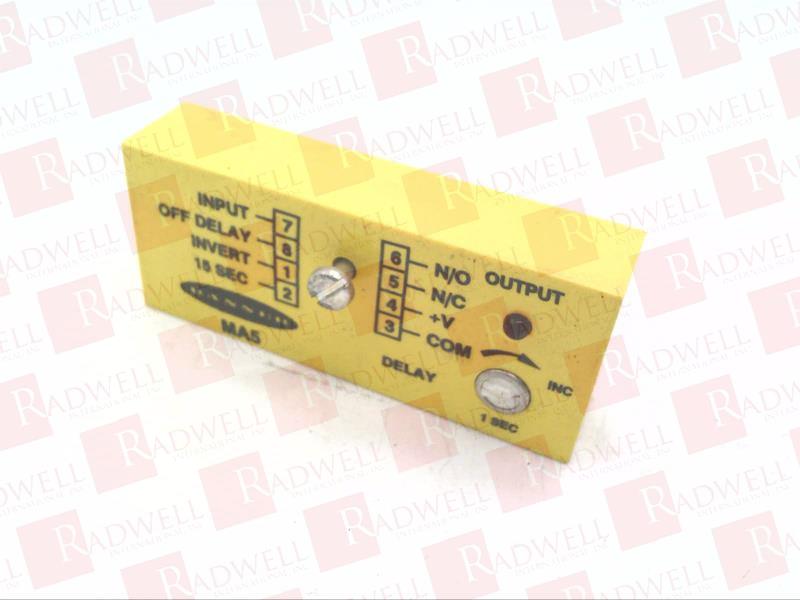 MA5
 
MICRO-AMP
LOGIC MODULE
INPUT 10-30V DC
OUTPUT COMPLEMENTARY (SPDT) NPN
ON AND OFF DELAY
FACTORY WARRANTY MAY NOT APPLY.    