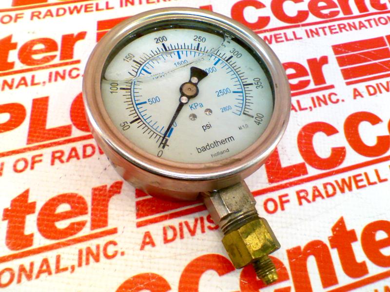 PRESSURE GAUGE 100MM 0-400PSI/0-2800KPA LIQ 1/2NPT