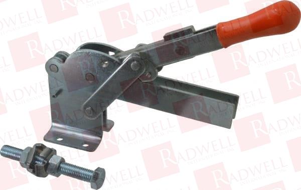 1,200 LB HOLDING CAPACITY, VERTICAL HANDLE, MANUAL HOLD DOWN TOGGLE CLAMP 155° HANDLE MOVEMENT, 110° BAR OPENING, U-BAR, FLANGED BASE, CARBON STEEL
