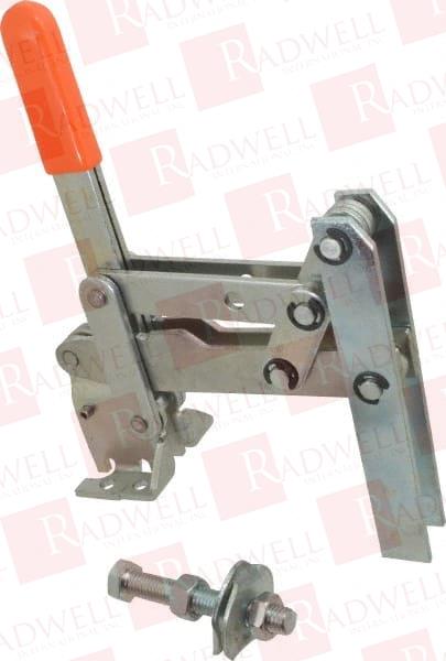 800 LB HOLDING CAPACITY, VERTICAL HANDLE, MANUAL HOLD DOWN TOGGLE CLAMP 149° HANDLE MOVEMENT, 118° BAR OPENING, U-BAR, FLANGED BASE, CARBON STEEL