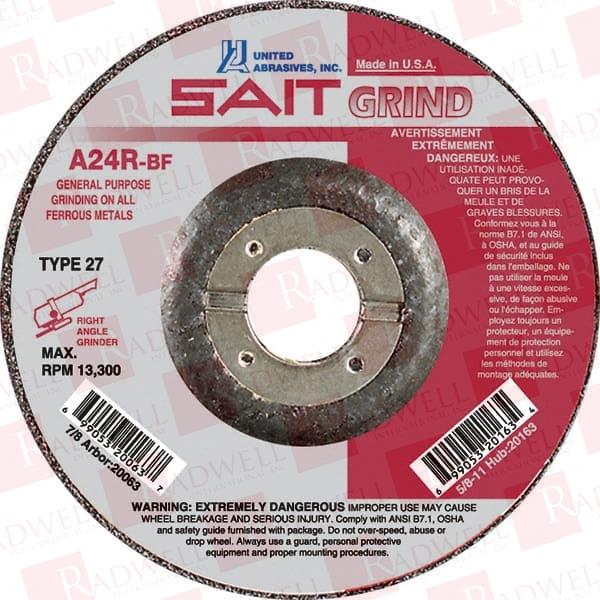24 GRIT, 4-1/2" WHEEL DIAM, 1/4" WHEEL THICKNESS, 7/8" ARBOR HOLE, TYPE 27 DEPRESSED CENTER WHEEL ALUMINUM OXIDE, RESINOID BOND, R HARDNESS, 13,300 MAX RPM, COMPATIBLE WITH ANGLE GRINDER