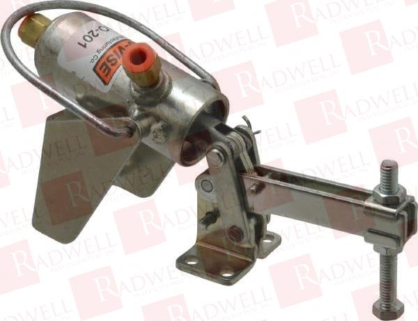 200 LB INNER HOLD CAPACITY, HORIZ MOUNT, AIR POWER HOLD-DOWN TOGGLE CLAMP 1/8 NPTF PORT, 110° BAR OPENING, 1-3/8" HEIGHT UNDER BAR
