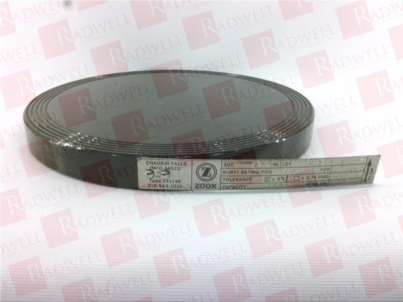 RUPTURE DISK GRAPHITE 6INCH 60PSIG CAPACITY 32000