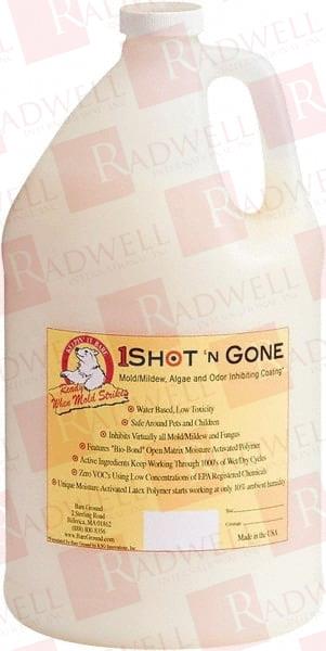ONE GALLON OF 1 SHOT MOLD INHIBITING COATING MOISTURE ACTIVATED MOLD/MILDEW, ALGAE, FUNGUS PREVENTION COATING IT HAS ZERO VOC'S AND USES A LOW CONCENTRATION OF EPA REGISTERED CHEMICALS.