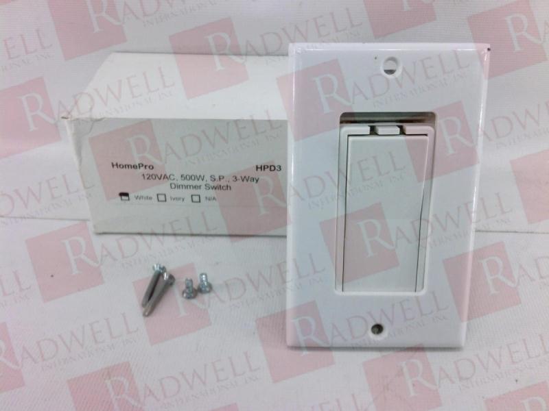 DIMMER SWITCH WHITE 120VAC 500W 3WAY