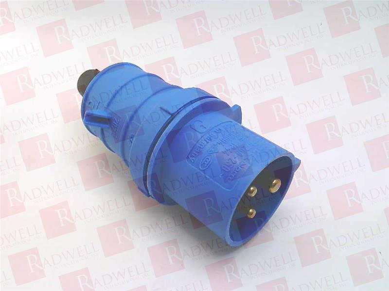 PLUG STRAIGHT MALE 16A-6H 2P 200-250VAC BLUE IP44