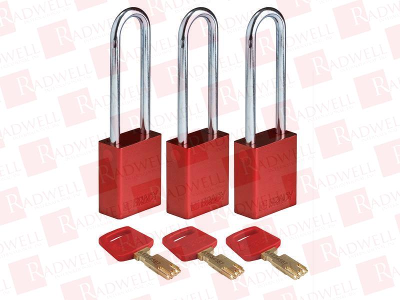 BRADY ALU-RED-76ST-KA3PK