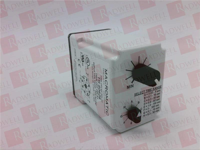 TIME DELAY RELAY, DPDT, 30MIN, 24VAC/DC; CONTACT CONFIGURATION:DPDT; NOM INPUT VOLTAGE:24V; DELAY TIME RANGE:0.05S TO 30MIN; TIMING ADJUSTMENT:KNOB; R