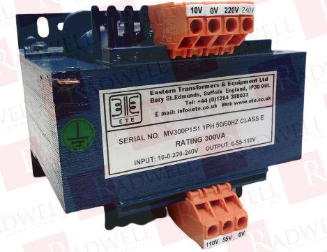 TRANSFORMER, MULTI-VOLTAGE, 300VA MV, INPUT 10/0/220/240V, 50/60HZ, OUTPUT 0/55/110V, IP20 TOUCH-PROOF TERMINALS, CLASS H VARNISH IMPREGNATION AND CORE EARTH CONNECTION