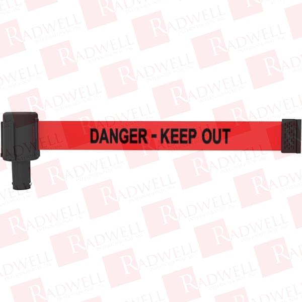 15' LONG X 2-1/2" WIDE NYLON/POLYESTER WALL-MOUNTED INDOOR BARRIER BLACK ON RED