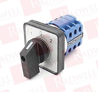 ROTARY CAM SWITCH, 63 AMP, IP55, OFF ON 1-2 SWITCH, FOUR HOLE FRONT MOUNTING 48 × 48 MM