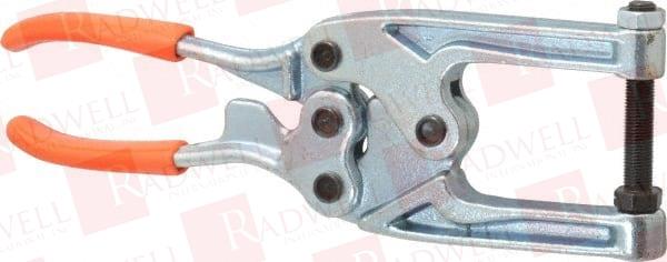 725.75 KG LOAD CAPACITY, 2-1/4" THROAT DEPTH, 9-3/4" OAL, CARBON STEEL, C STYLE PLIER CLAMP 1-3/4" MAX JAW CAPACITY, 3/8-24 SPINDLE, 1.22" OPEN THROAT HEIGHT, ORANGE HANDLE, SPINDLE END