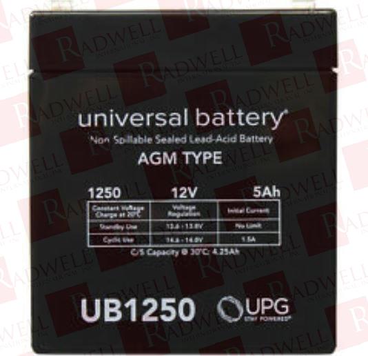 BATTERY, HIGH RATE,12V, 5AH, 21W/CELL/1.67V, 90X70X101MM, F1 TERMINALS, UB1250EBALT1