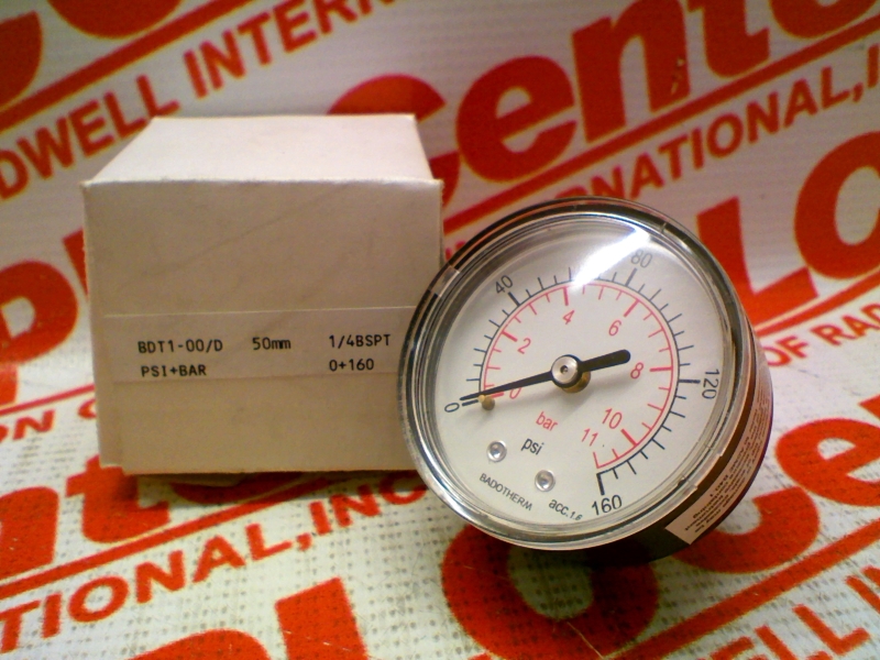 PRESSURE GAUGE 50MM 1/4BSPT 0-160PSI/BAR
