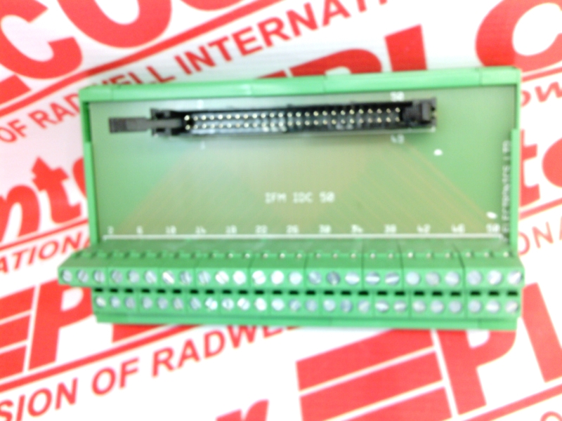 TERMINAL BLOCK, INTERFACE, IDC 50P PLUG, TB 50P; CONVERT FROM:IDC 50 POSITION PLUG; CONVERT TO:SCREW TYPE 50 POSITION TERMINAL BLOCK; RATED CURRENT:1A; RATED VOLTAGE:250V; PRODUCT RANGE:-; S ...